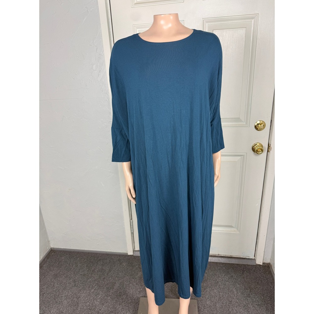 Mimu Maxi Women's Dress Large Viscose USA 3/4 Sleeve Stretch QQ22